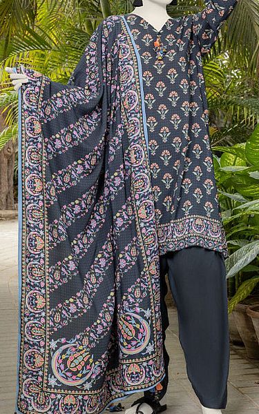 Junaid Jamshed Black Linen Suit | Pakistani Winter Dresses in USA- Image 1