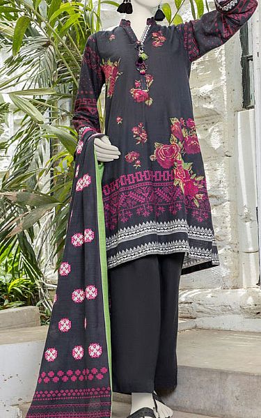 Junaid Jamshed Black Khaddar Suit | Pakistani Winter Dresses in USA- Image 1