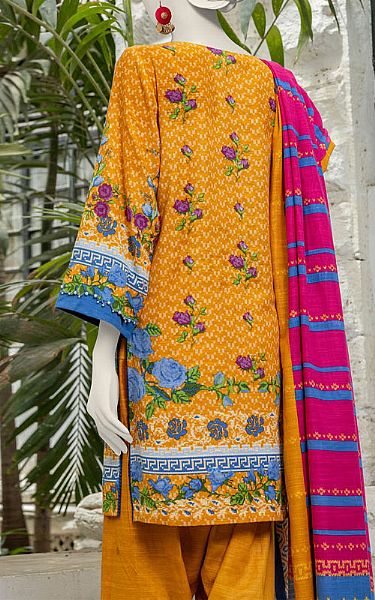 Junaid Jamshed Mustard Khaddar Suit | Pakistani Winter Dresses in USA- Image 2
