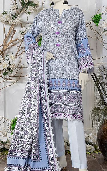 Junaid Jamshed Grey Liminal Suit | Pakistani Lawn Dress in USA- Image 1