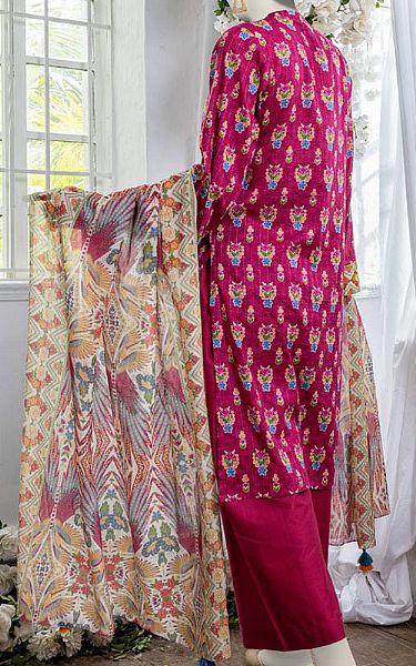 Junaid Jamshed Hot Pink Doria Suit | Pakistani Winter Dresses in USA- Image 2