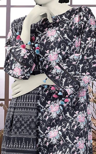 Junaid Jamshed Black Lawn Suit | Pakistani Lawn Dress in USA- Image 2