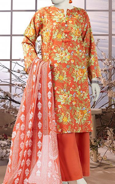 Junaid Jamshed Coral Lawn Suit | Pakistani Lawn Dress in USA- Image 1