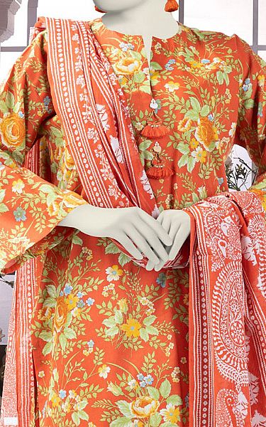Junaid Jamshed Coral Lawn Suit | Pakistani Lawn Dress in USA- Image 2