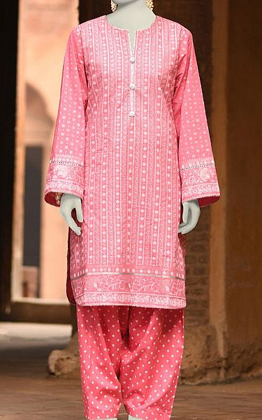 Junaid Jamshed Rose Pink Lawn Suit (2 Pcs) | Pakistani Lawn Dress in USA- Image 1