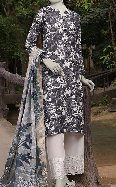Junaid Jamshed Grey Dobby Suit (2 Pcs) | Pakistani Lawn Dress in USA- Image 1