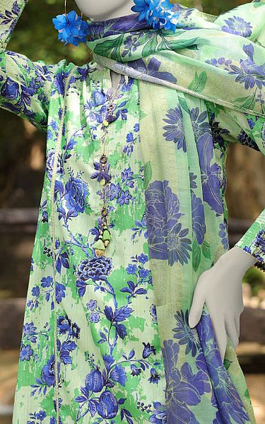 Junaid Jamshed Mint Green Dobby Suit (2 Pcs) | Pakistani Lawn Dress in USA- Image 2
