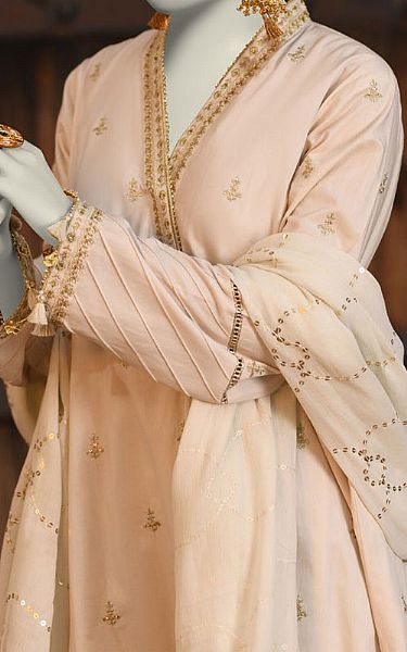 Junaid Jamshed Ivory Lawn Suit | Pakistani Lawn Dress in USA- Image 2