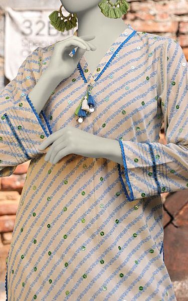 Junaid Jamshed Ivory Cambric Kurti | Pakistani Lawn Dress in USA- Image 2
