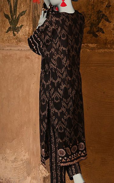 Junaid Jamshed Black Lawn Suit (2 Pcs) | Pakistani Lawn Dress in USA- Image 2