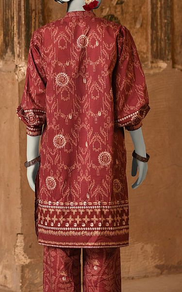 Junaid Jamshed Auburn Red Lawn Suit (2 Pcs) | Pakistani Lawn Dress in USA- Image 2