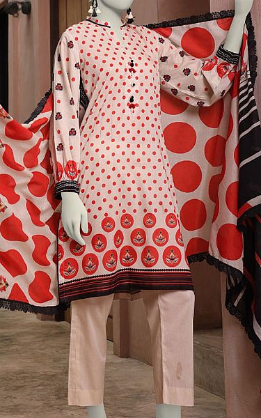 Junaid Jamshed Pink Lawn Suit | Pakistani Lawn Dress in USA- Image 1