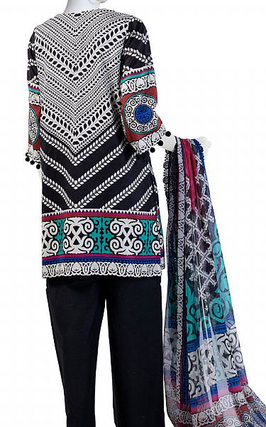 Junaid Jamshed Black Lawn Suit | Pakistani Lawn Dress in USA- Image 2