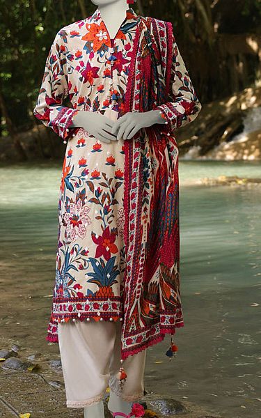 Junaid Jamshed Multicolor Lawn Suit (2 Pcs) | Pakistani Lawn Dress in USA- Image 1