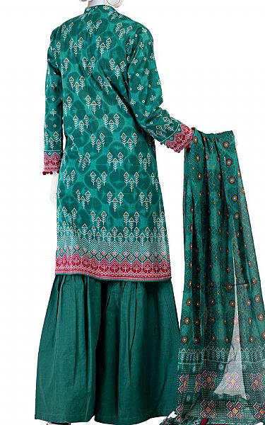 Junaid Jamshed Teal Lawn Suit | Pakistani Lawn Dress in USA- Image 2