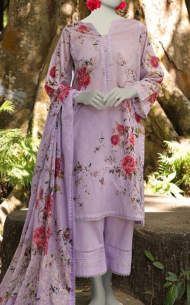 Junaid Jamshed Lilac Lawn Suit | Pakistani Lawn Dress in USA- Image 1
