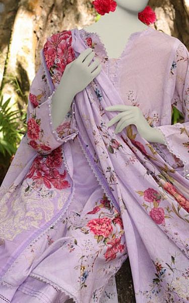 Junaid Jamshed Lilac Lawn Suit | Pakistani Lawn Dress in USA- Image 2