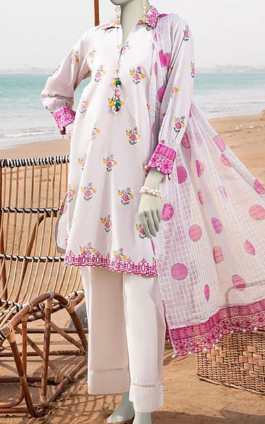 Junaid Jamshed Baby Pink Lawn Suit (2 Pcs) | Pakistani Lawn Dress in USA- Image 1