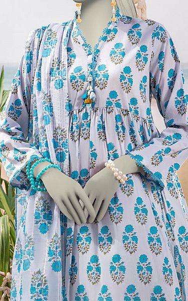 Junaid Jamshed Lilac/Turquoise Lawn Suit (2 Pcs) | Pakistani Lawn Dress in USA- Image 2