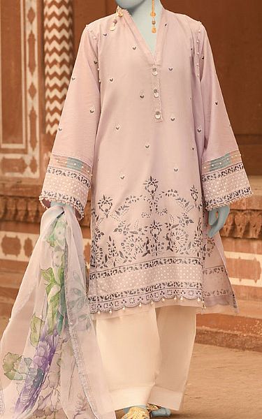 Junaid Jamshed Pale Pink Lawn Suit (2 Pcs) | Pakistani Lawn Dress in USA- Image 1