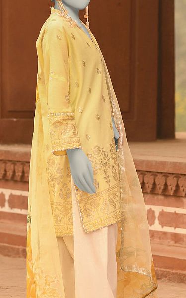 Junaid Jamshed Yellow Lawn Suit (2 Pcs) | Pakistani Lawn Dress in USA- Image 2