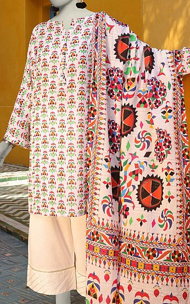 Junaid Jamshed Multicolor Lawn Suit | Pakistani Lawn Dress in USA- Image 1
