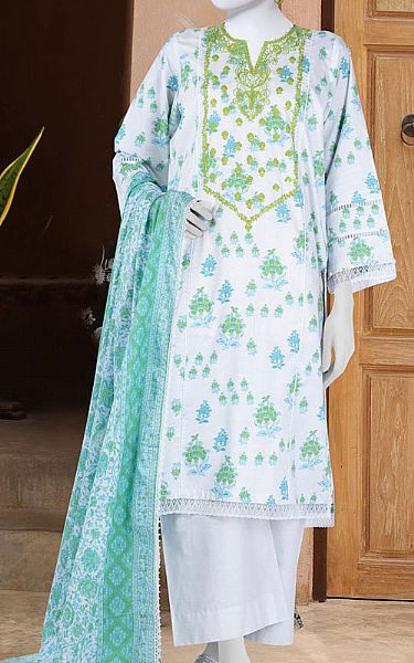 Junaid Jamshed White Lawn Suit | Pakistani Lawn Dress in USA- Image 1
