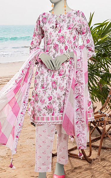 Junaid Jamshed Pink Lawn Suit | Pakistani Lawn Dress in USA- Image 1