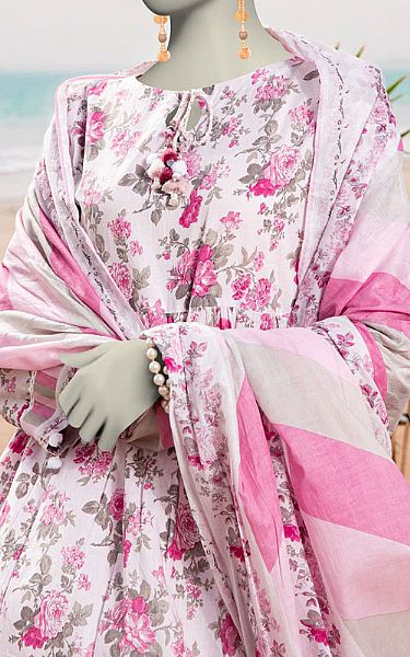 Junaid Jamshed Pink Lawn Suit | Pakistani Lawn Dress in USA- Image 2
