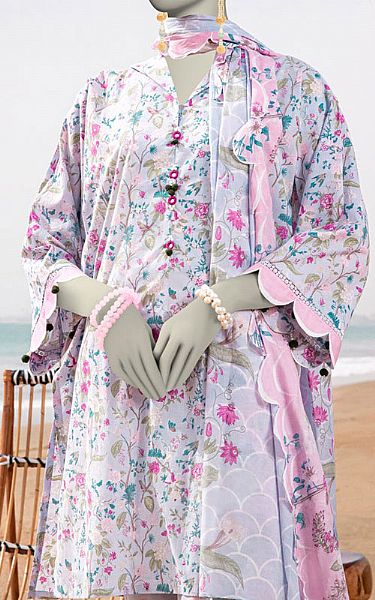Junaid Jamshed Lilac Lawn Suit | Pakistani Lawn Dress in USA- Image 2
