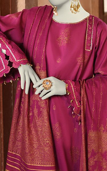 Junaid Jamshed Solid Pink Lawn Suit | Pakistani Lawn Dress in USA- Image 2