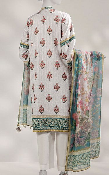 Junaid Jamshed White Dobby Suit (2 Pcs) | Pakistani Winter Dresses in USA- Image 2