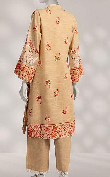 Junaid Jamshed Beige Khaddar Suit (2 Pcs) | Pakistani Winter Dresses in USA- Image 2