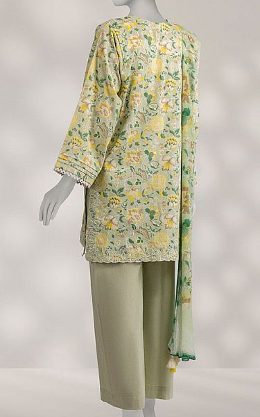 Junaid Jamshed Lime/Pistachio Karandi Suit | Pakistani Winter Dresses in USA- Image 2