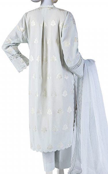 Junaid Jamshed Ash White Lawn Suit (2 Pcs) | Pakistani Lawn Suits- Image 2
