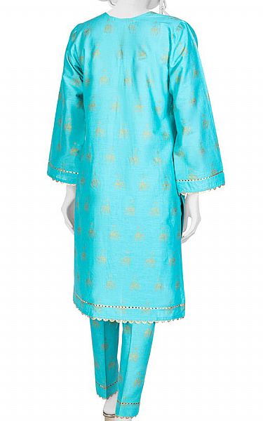 Junaid Jamshed Turquoise Lawn Suit (2 Pcs) | Pakistani Lawn Suits- Image 2