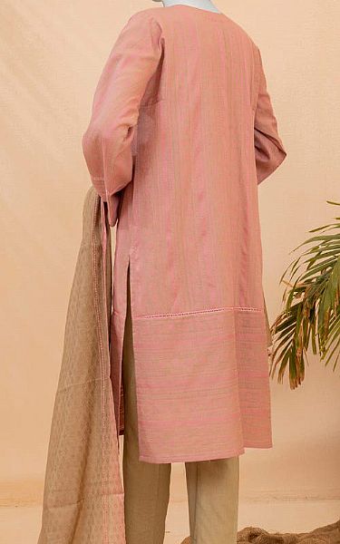 Junaid Jamshed Tea Pink Jacquard Suit (2 Pcs) | Pakistani Lawn Suits- Image 2