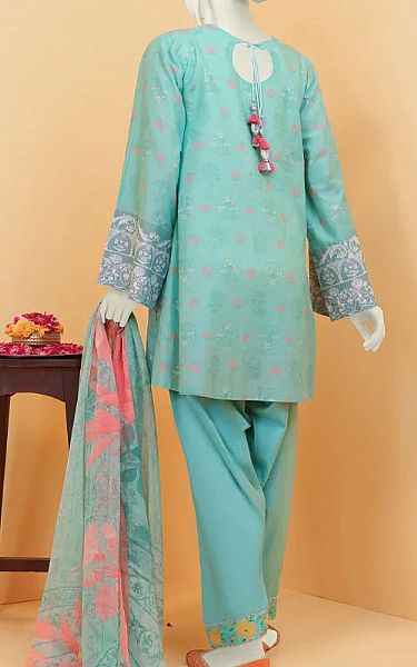 Junaid Jamshed Tiffany Blue Lawn Suit (2 Pcs) | Pakistani Dresses in USA- Image 2