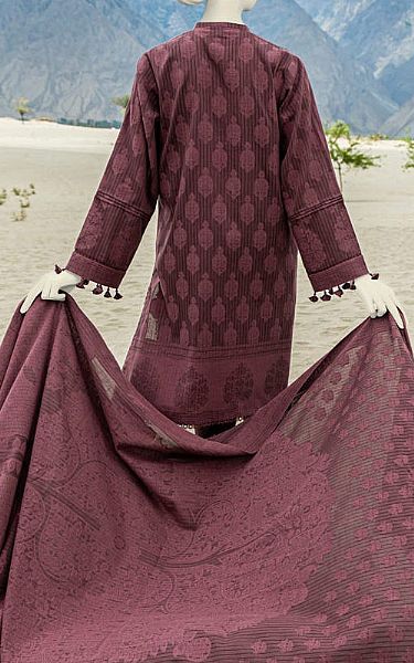 Junaid Jamshed Redwood Jacquard Suit | Pakistani Winter Dresses- Image 2