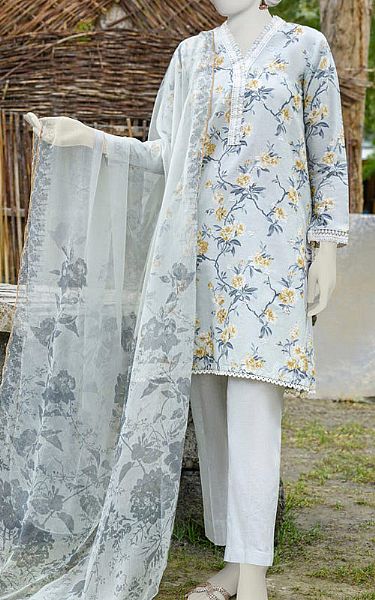 Junaid Jamshed Grey Cambric Suit | Pakistani Winter Dresses- Image 1