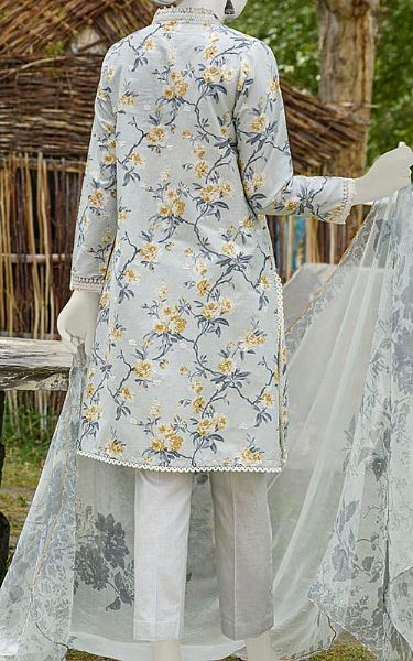 Junaid Jamshed Grey Cambric Suit | Pakistani Winter Dresses- Image 2