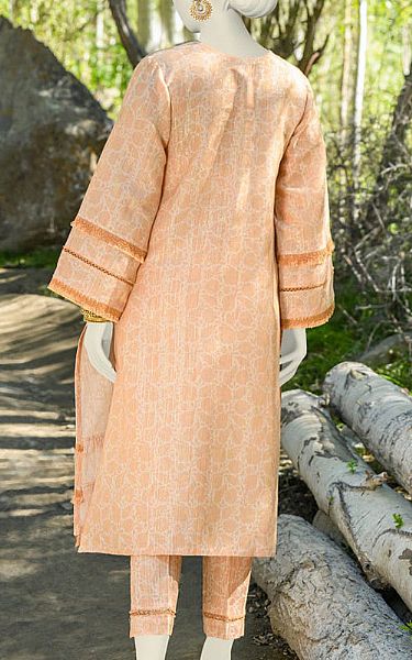 Junaid Jamshed Peach Jacquard Suit (2 Pcs) | Pakistani Winter Dresses- Image 2