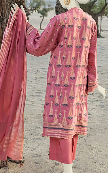 Junaid Jamshed Tea Pink Jacquard Suit (2 Pcs) | Pakistani Winter Dresses- Image 2