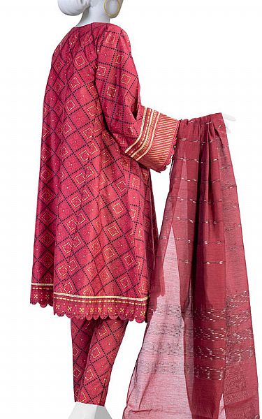 Junaid Jamshed Burgundy Jacquard Suit | Pakistani Winter Dresses- Image 2