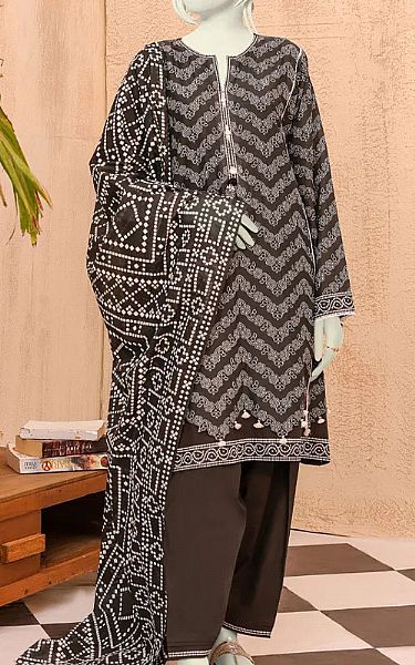 Junaid Jamshed Cocoa Brown Lawn Suit | Pakistani Dresses in USA- Image 1