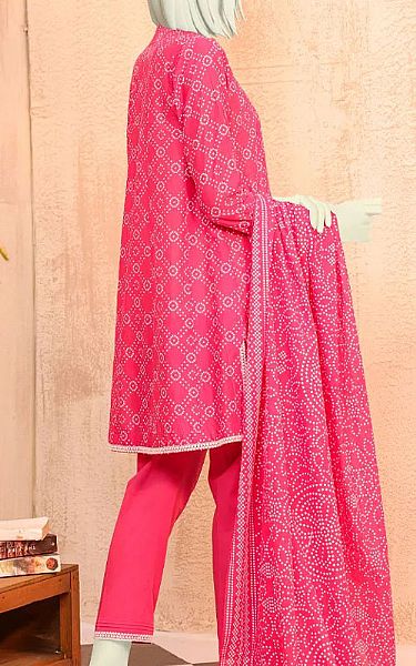 Junaid Jamshed Brink Pink Lawn Suit | Pakistani Dresses in USA- Image 2