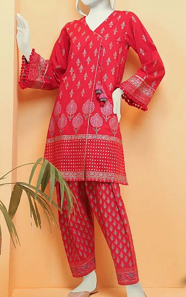Junaid Jamshed Alizarin Crimson Lawn Suit (2 Pcs) | Pakistani Dresses in USA- Image 1