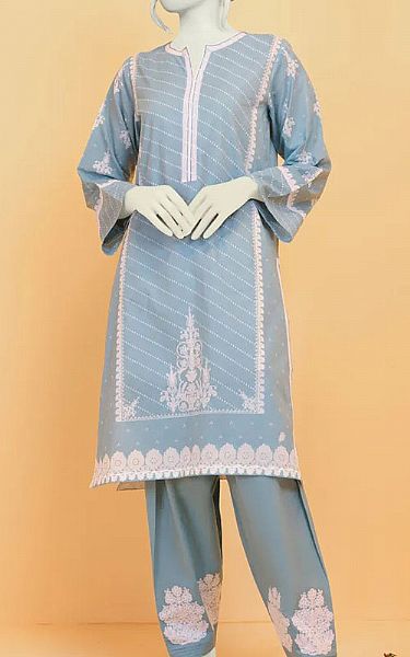 Junaid Jamshed Baby Blue Lawn Suit (2 Pcs) | Pakistani Dresses in USA- Image 1