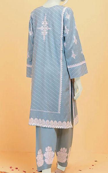 Junaid Jamshed Baby Blue Lawn Suit (2 Pcs) | Pakistani Dresses in USA- Image 2