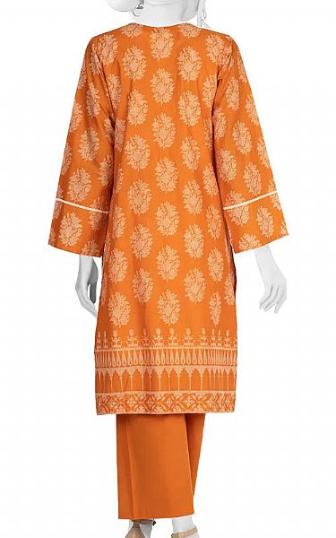 Junaid Jamshed Safety Orange Lawn Suit (2 Pcs) | Pakistani Dresses in USA- Image 2
